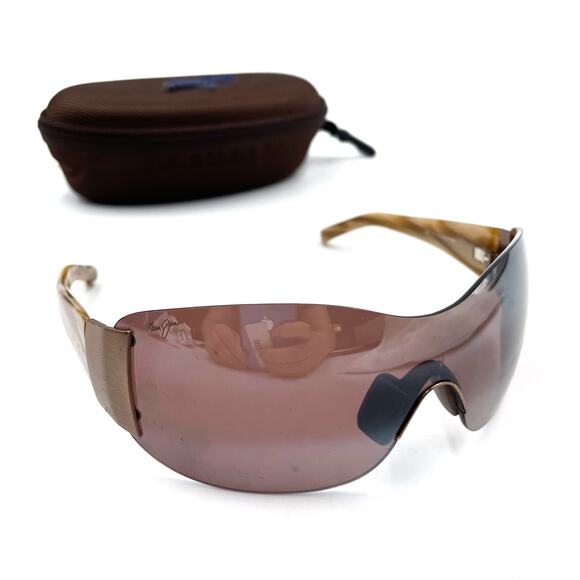 Maui Jim Kula Sunglasses Gloss Copper Rose Polarized Lens Rimless MJ 514-22 - Picture 1 of 14